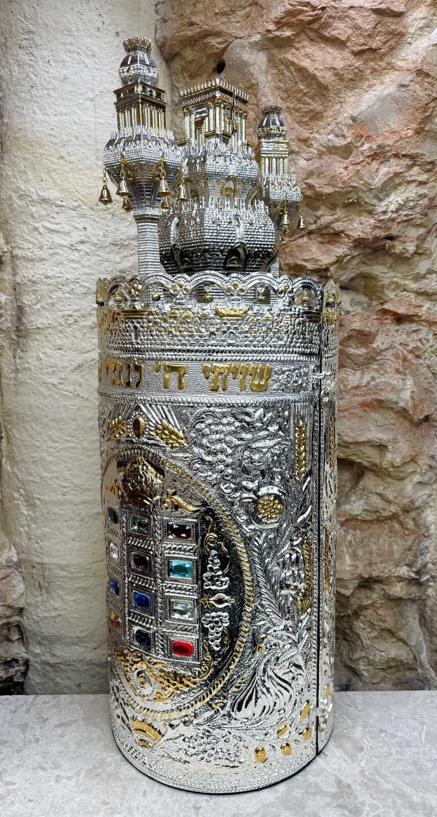 Torah Case with 3D Crown Top - (Torah case)